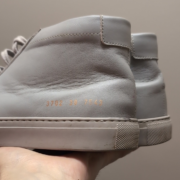 Common Projects Achilles High Top Light Grey Sneakers - Picture 3 of 9